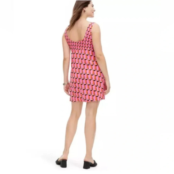 DIANE VON FURSTENBERG for TARGET NWOT 90s Shift Modern Geo Mini Dress in Pink - Picture 2 of 7
